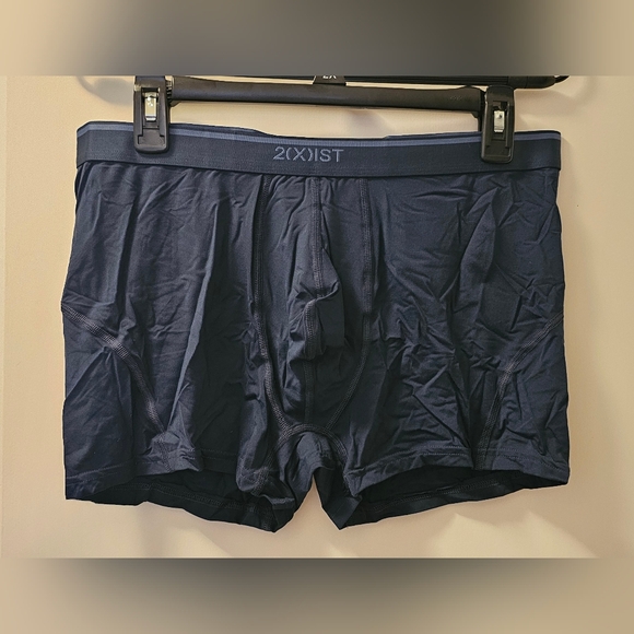 2xist Other - 2xist Men's Speed Dri Electric Low-Rise Trunk Navy Blue Boxer Brief - Size Large